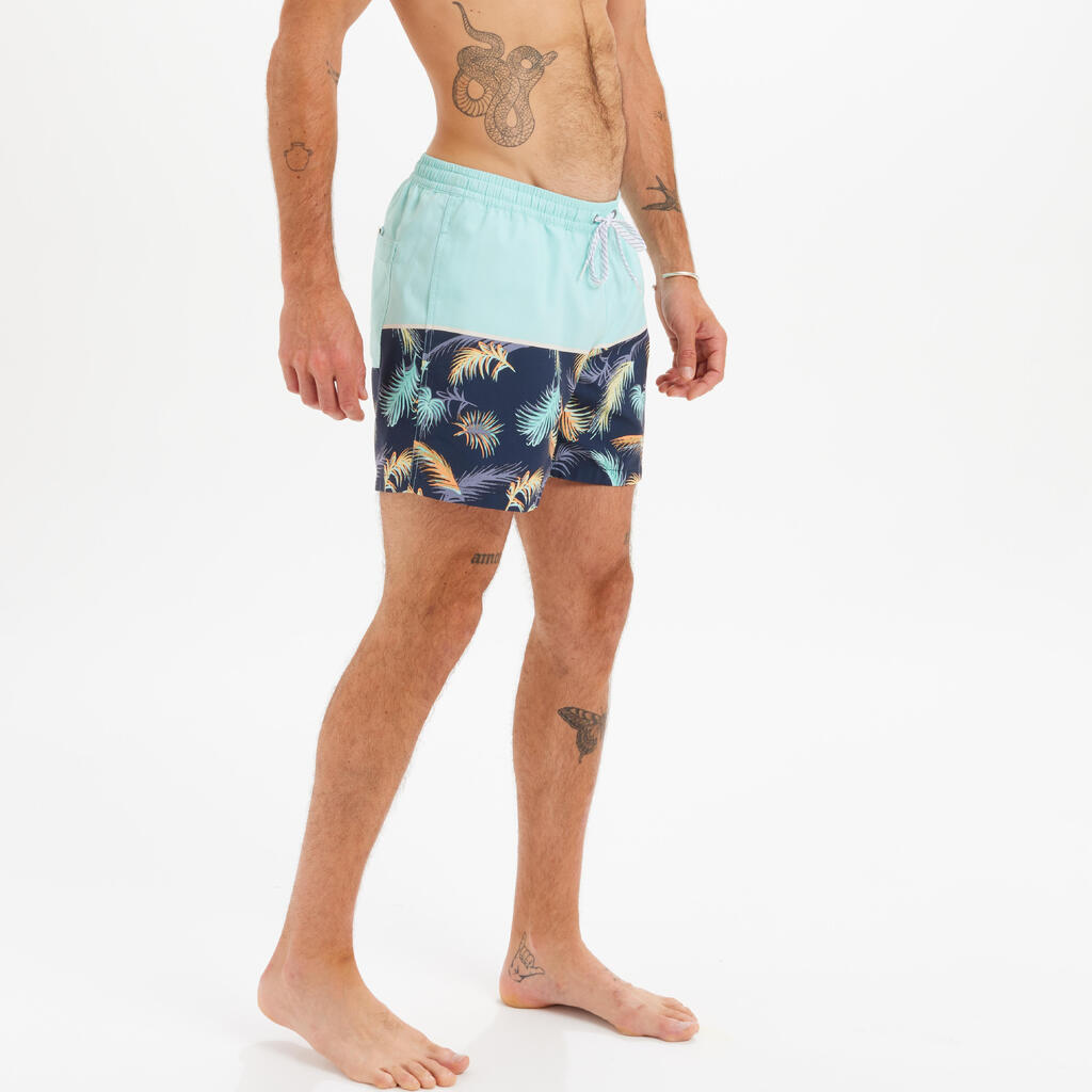 Men's short swim shorts QUIKSILVER VOLLEY TROPICAL blue